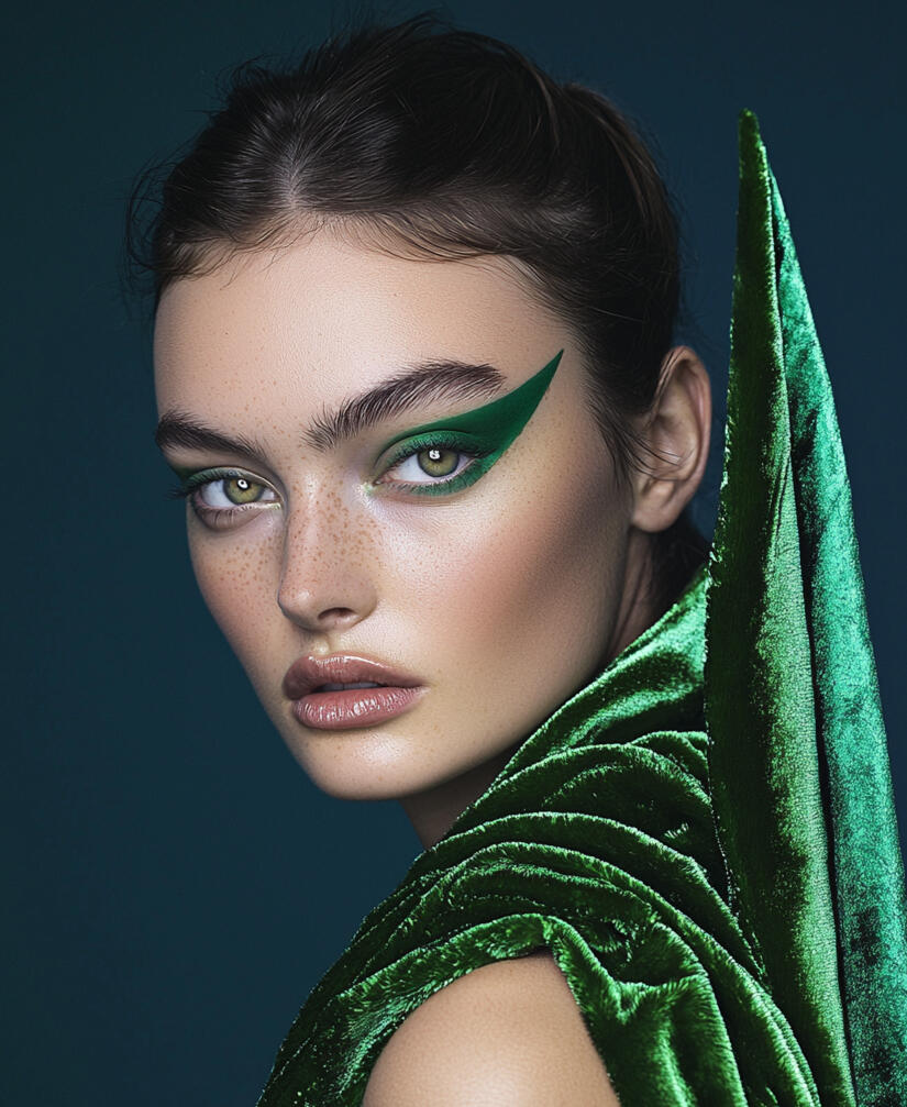 HALFJOURNEY Magazine cover featuring an AI-generated fashion model created with MidJourney, showcasing a futuristic portrait style